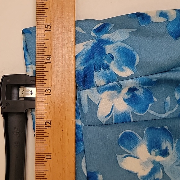 Vintage Unbranded Blue Floral High Rise Baggy Tapered Pants 12 - Picture 11 of 14